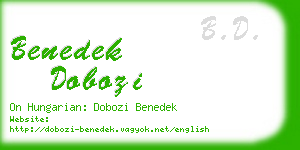 benedek dobozi business card